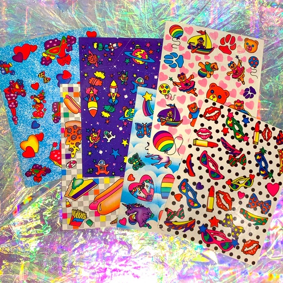 Lisa Frank Accessories - SIX FULL VERY EARLY LISA FRANK STICKER SHEETS